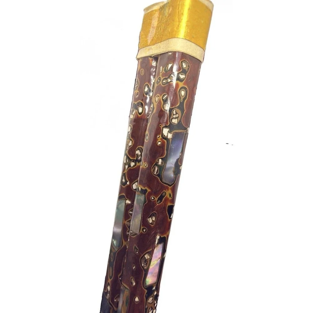 Vintage Japanese Lacquer Box Meoto Chopsticks Raden Inlay Postwar Gift Set